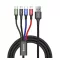 Baseus Fast 4in1 USB-C - 2xLightning - Micro USB adatkábel, 3,5A, 1,2m, fekete