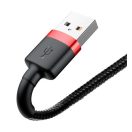 Baseus iPhone USB / Lightning adat/töltőkábel, 2,4A, 1m, Piros/Fekete