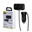 Baseus T Type S-16 vezeték nélküli Bluetooth MP3-lejátszó+2USB-Autós töltő, Fekete