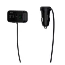 Baseus T Type S-16 vezeték nélküli Bluetooth MP3-lejátszó+2USB-Autós töltő, Fekete