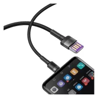   Baseus Cafule USB-USB-C kábel Huawei SuperCharge, QC 3.0, 5A, 1m, fekete/szürke