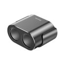 Baseus CRDYQ-01 2x USB-A autós töltő, 2 szivargyújtó kimenettel, 80W, fekete