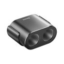 Baseus CRDYQ-01 2x USB-A autós töltő, 2 szivargyújtó kimenettel, 80W, fekete