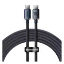 Baseus Crystal Shine USB-C - USB-C kábel, 100W, 1.2m, fekete