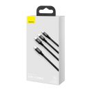 Baseus Rapid Series USB-C 3in1 USB - Lightning - USB-C kábel, 20W, 1,5 m, fekete