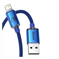 Baseus Crystal Shine USB-Lightning kábel, 2.4A, 1.2m, kék