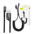 Baseus Fish eye USB / Lightning adat/töltőkábel, 23cm-1m, Fekete