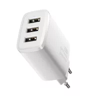 Baseus 3xUSB-A hálózati gyortöltő, 17W, fehér