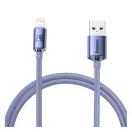 Baseus Crystal Shine USB - Lightning kábel, 2,4A, 1.2m, lila