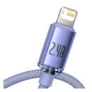 Baseus Crystal Shine USB - Lightning kábel, 2,4A, 1.2m, lila