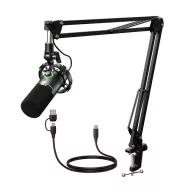   Maono PD200XS dinamikus gaming, gamer mikrofon állvánnyal, RGB világítással, fekete