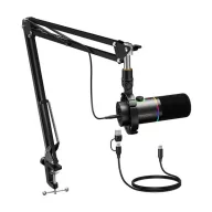   Maono PD200XS dinamikus gaming, gamer mikrofon állvánnyal, RGB világítással, fekete