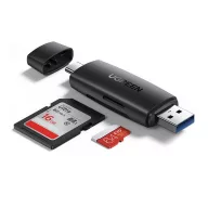   Ugreen CM304 USB-A + USB-C adapter SD + microSD kártyaolvasó, fekete