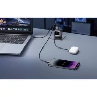   Ugreen Nexode RG 3 Port GaN gyorstöltő adapter, USB-A-2xUSB-C, 65W, fekete-ezüst