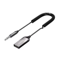   Ugreen Bluetooth 5.3 audio vevő USB-A kábel, audio adapter, AUX, jack csatlakozóval, fekete