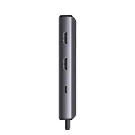   Ugreen CM498 6 in1 adapter USB-C- 2xUSB-A 3.0, USB-C 3.0, 2xHDMI, PD, ezüst