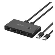 Ugreen KVM USB-A switch, 2x4 USB-A 2.0, fekete