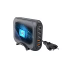 Forcell F-Energy GaN III VT-51 3xUSB-C + 2xUSB-A asztali töltő, PD, QC4.0, SFC2.0, 5A, 200W, szürke