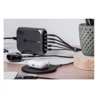   Forcell F-Energy GaN III VT-51 3xUSB-C + 2xUSB-A asztali töltő, PD, QC4.0, SFC2.0, 5A, 200W, szürke