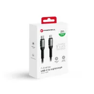   Forcell F-Energy C259 USB-C-Lightning töltő / adatkábel, PD 3A, 27W, 1,2m, fekete