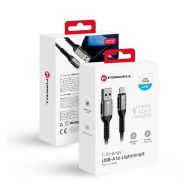   Forcell F-Energy C257 USB A-Lightning töltő / adatkábel, 2,4A, 12W, 1,2m, fekete