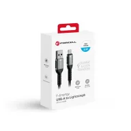   Forcell F-Energy C257 USB A-Lightning töltő / adatkábel, 2,4A, 12W, 1,2m, fekete
