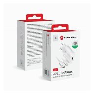   Forcell F-Energy TFK-TC-20WPD USB-C + USB-C-Lightning  töltő adapter kábellel, PD, QC4.0, 3A, 20W, fehér