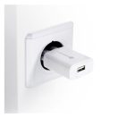 Forcell F-Energy TFK-TC-1099 USB-A + USB-A-USB-C töltő adapter kábellel, QC3.0, 2,4A, 18W, fehér