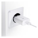 Forcell F-Energy TFK-TC-1099 USB-A + USB-A-USB-C töltő adapter kábellel, QC3.0, 2,4A, 18W, fehér