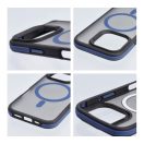 Neo iPhone 16 Plus MagSafe kompatibilis kemény hátlap tok, átlátszó/kék