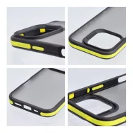 Neo iPhone 15 Pro kemény hátlap tok, átlátszó/sárga