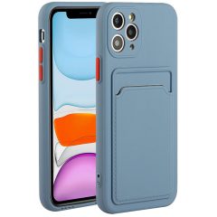   Huawei P40, Szilikon tok, kártyatartóval, Wooze Card Slot, leander-szürke