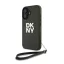 DKNY PU Leather Stack Logo iPhone 16 tok csuklópánttal, zöld