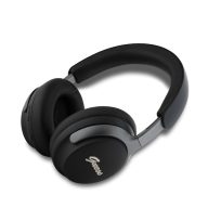   Guess PU Leather Script Logo ANC/ENC vezeték nélküli fejhallgató aktív zajszűréssel, fekete