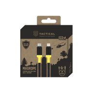   Tactical MagRope USB-C-Lightning adatkábel szövet bevonattal, 1m, fekete/sárga