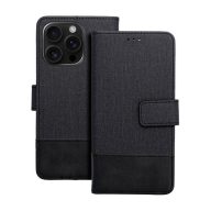   Gomma Samung Galaxy A13 5G / A04S flip/oldalra nyíló tok kártyatartó résszel, fekete