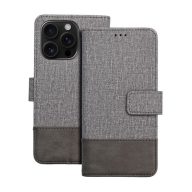   Gomma Xiaomi Redmi 14C flip/oldalra nyíló tok kártyatartó résszel, szürke