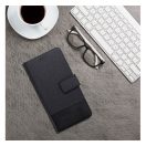 Gomma iPhone 16 Plus flip/oldalra nyíló tok kártyatartó résszel, fekete