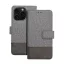 Gomma iPhone 16 Plus flip/oldalra nyíló tok kártyatartó résszel, szürke