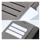 Gomma iPhone 16 Plus flip/oldalra nyíló tok kártyatartó résszel, szürke