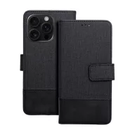   Gomma iPhone 16 Pro flip/oldalra nyíló tok kártyatartó résszel, fekete