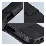   Gomma iPhone 16 Pro Max flip/oldalra nyíló tok kártyatartó résszel, fekete