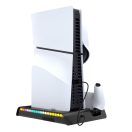 iPega PG-P5S006 Playstation 5 Slim Multifunkciós állvány RGB világítással, fehér