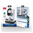 iPega PG-P5S006 Playstation 5 Slim Multifunkciós állvány RGB világítással, fehér