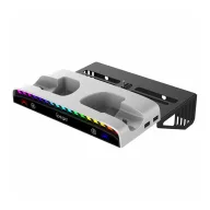   iPega PG-P5S011 Playstation 5 Slim multifunkciós RGB fali tartó állvány, fehér