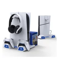   iPega PG-P5S023 PlayStation 5/PlayStation 5 Slim multifunkciós állvány, fehér