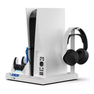  iPega PG-P5S028 PlayStation 5 multifunkciós All-in-one töltőállvány hűtéssel, fehér