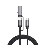   4smarts ComboCord USB-C adatkábel, MagSafe 3 adapterrel, 100W, 2m, fekete