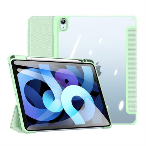Apple iPad Air (2020) / iPad Air (2022), mappa tok, Smart Case, légpárnás sarok, közepesen ütésálló, Apple Pencil tartóval, átlátszó hátlap, Dux Ducis Toby, zöld