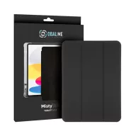   OBAL:ME MistyTab iPad Air 4 (2020)/iPad Pro 11 (1/2/3/4) oldalra nyíló, kitámasztható tok, fekete